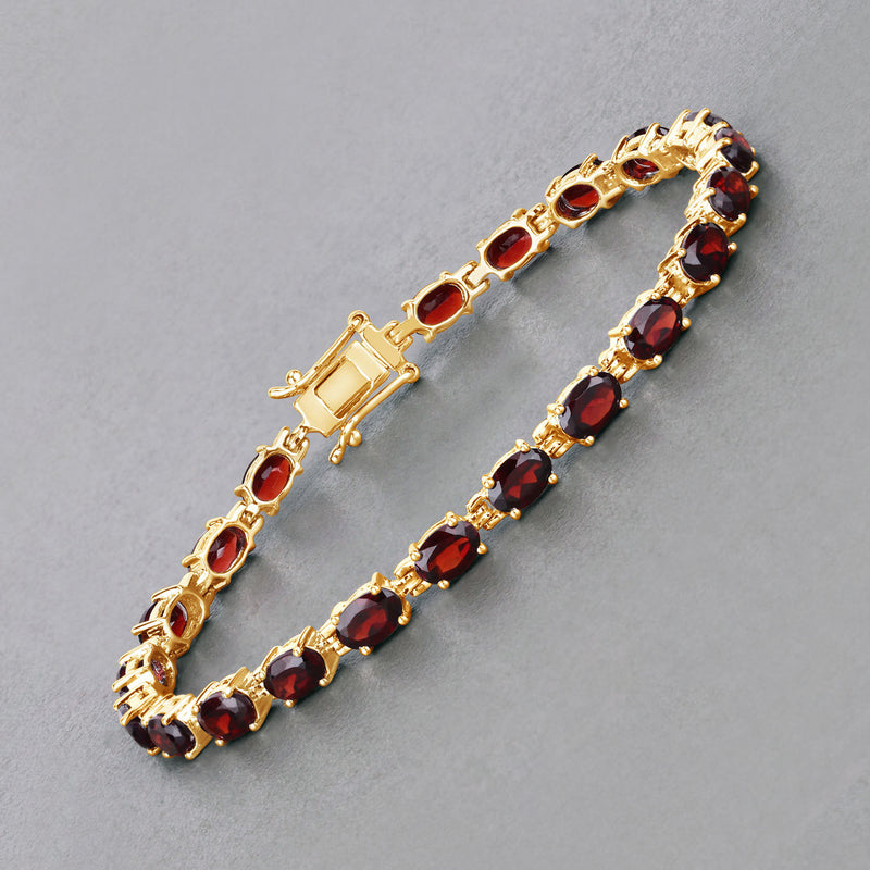 11.22 Carat Genuine Garnet .925 Sterling Silver Bracelet