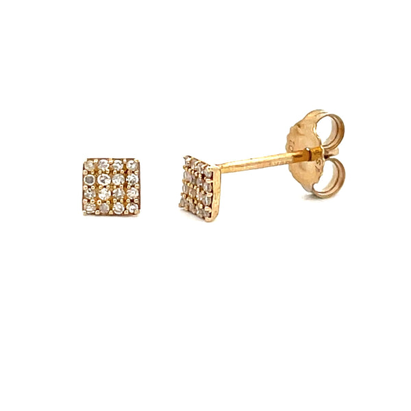 Genuine .10ct Diamond Stud Earrings 10KT Yellow Gold