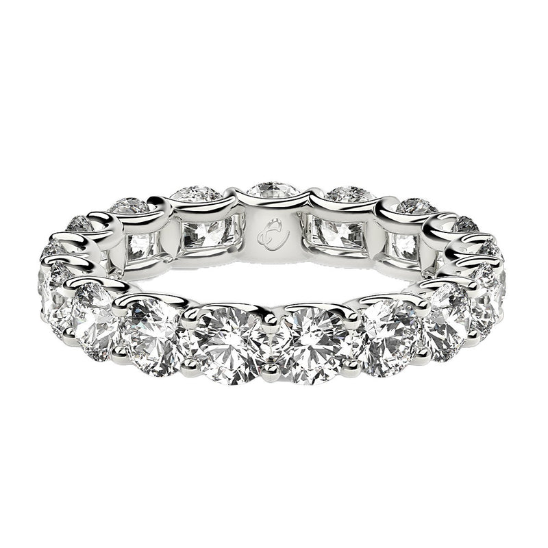 Round Cut Lab Grown Diamond Eternity Ring in 14k White Gold (3 cttw FG/VS2)