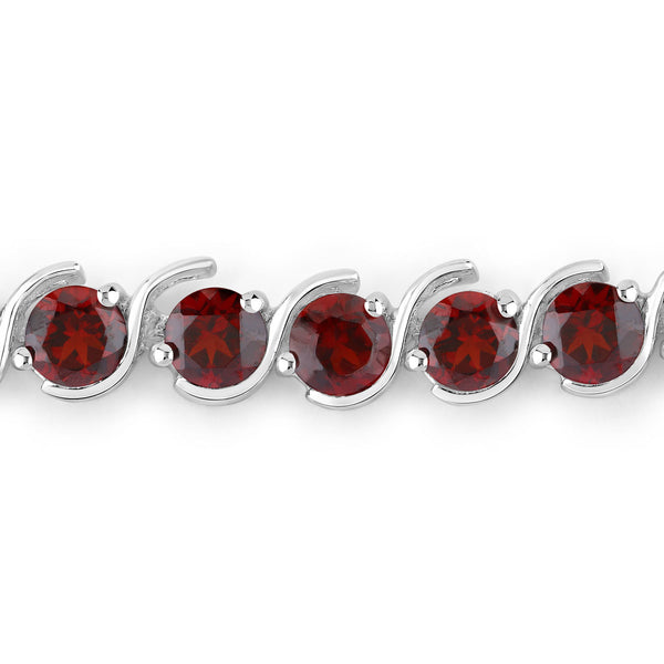 3.30 Carat Genuine Garnet .925 Sterling Silver Bracelet