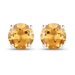 2.00 Carat Genuine Citrine .925 Sterling Silver Earrings