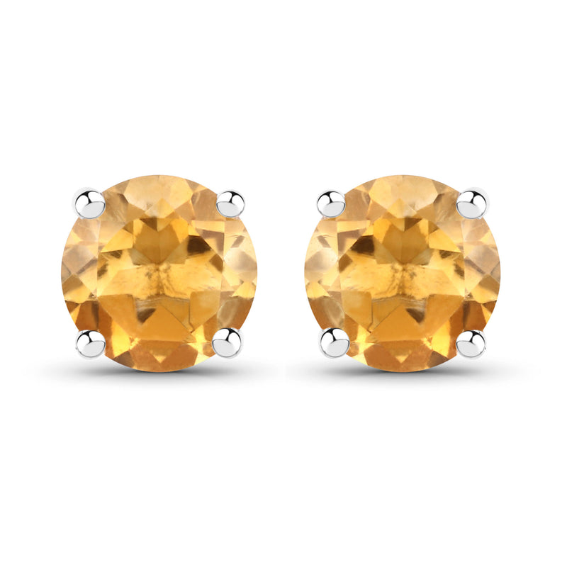 2.00 Carat Genuine Citrine .925 Sterling Silver Earrings