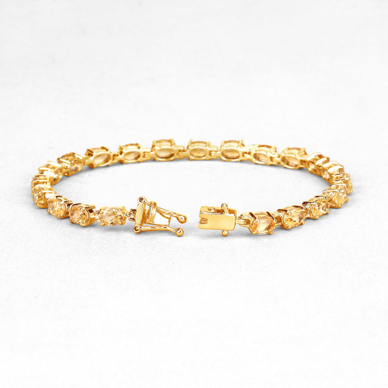 9.46 Carat Genuine Citrine .925 Sterling Silver Bracelet