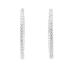 Genuine 1.50ct Moissanite Hoop Earrings Sterling Silver