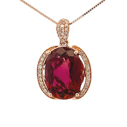 Tourmaline Diamond Fashion Pendants 14KT Rose Gold