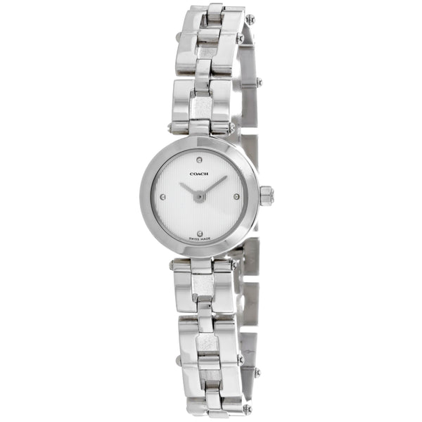 Coach Women's Silver Stainless Steel White Dial