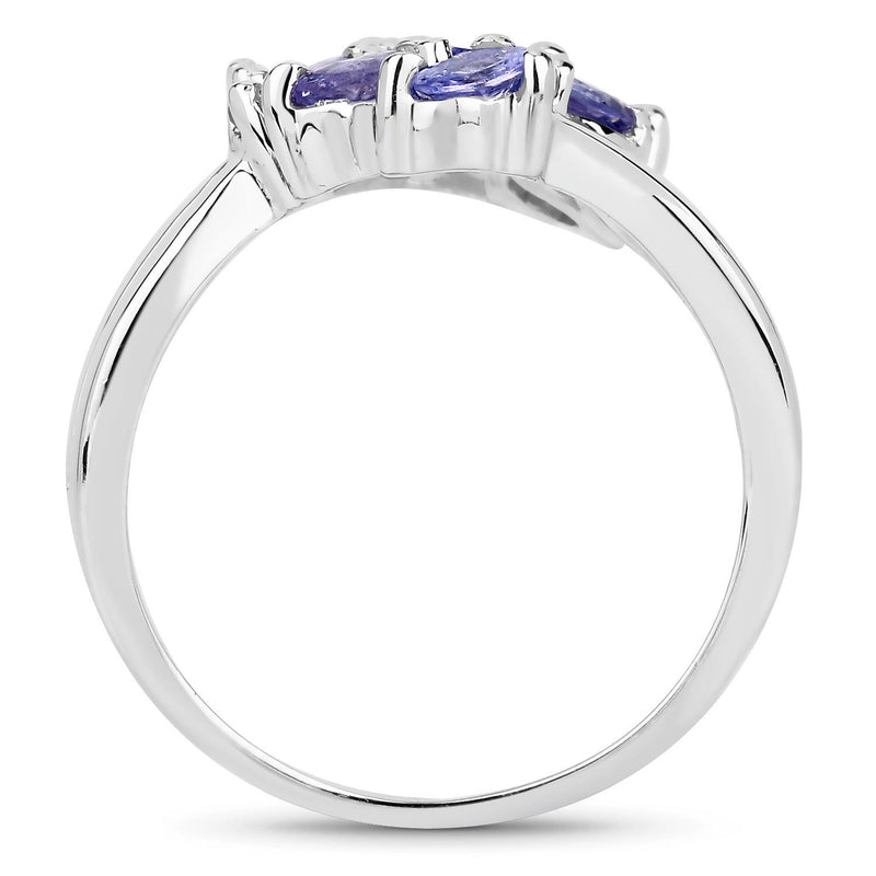 1.87 Carat Genuine Tanzanite .925 Sterling Silver Ring