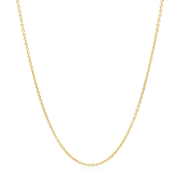 14k Yellow Gold Round Cable Link Chain 1.2mm