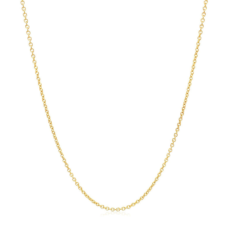 14k Yellow Gold Round Cable Link Chain 1.2mm