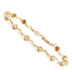 0.11 ctw Diamonds 18K Gold Plated Designer Bracelet 7.6 In