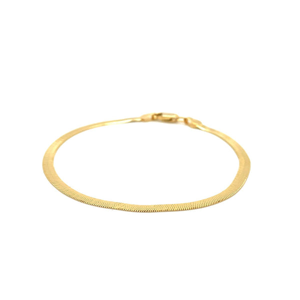 3.0mm 14k Yellow Gold Super Flex Herringbone Bracelet