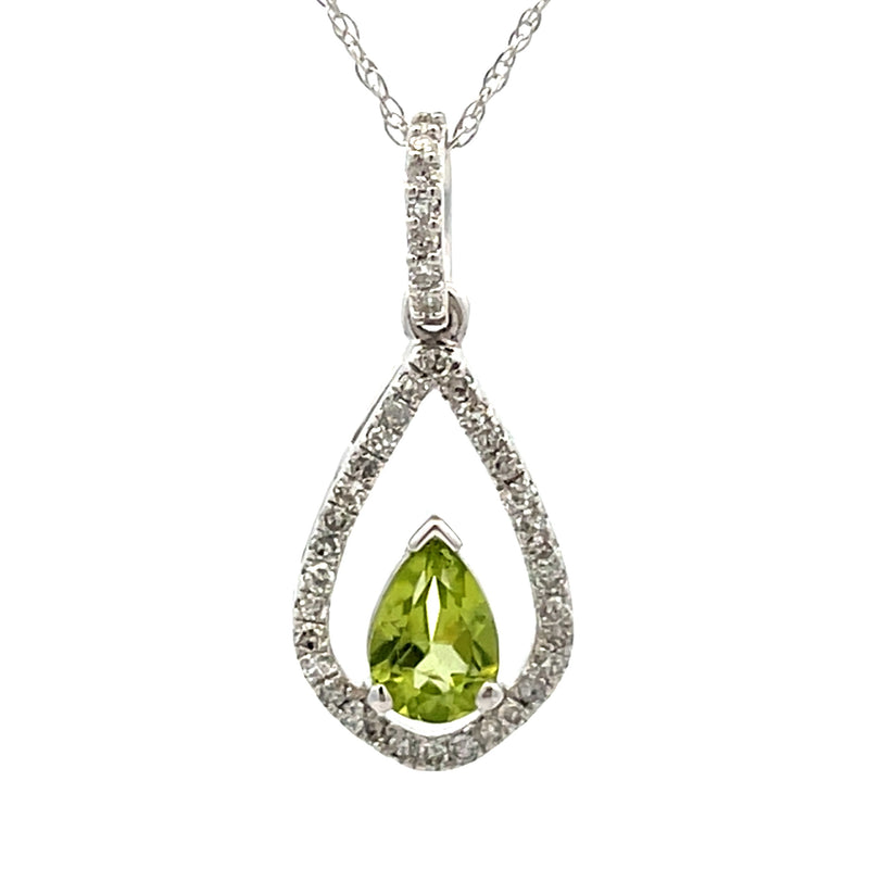 .17ct Peridot Diamond Fashion Pendants 10KT White Gold