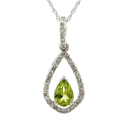 .17ct Peridot Diamond Fashion Pendants 10KT White Gold