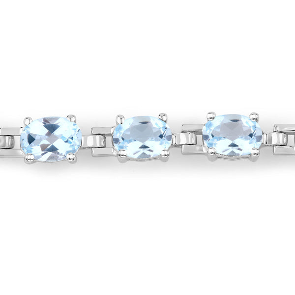 7.60 Carat Genuine Blue Topaz .925 Sterling Silver Bracelet