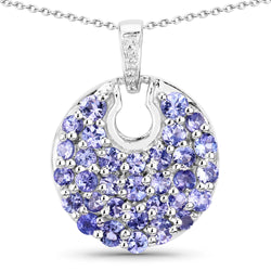 1.78 Carat Genuine Tanzanite .925 Sterling Silver Pendant