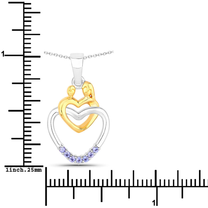 0.14 Carat Genuine Tanzanite .925 Sterling Silver Pendant