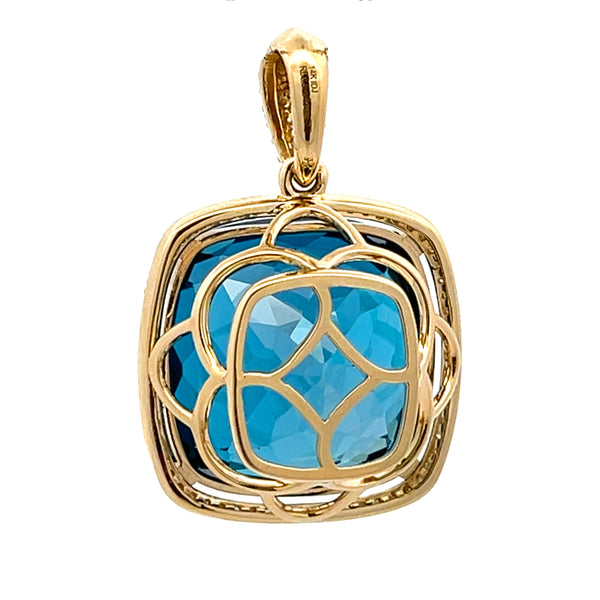 London Blue Topaz Fashion Pendants 14KT Yellow Gold