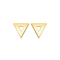 14k Yellow Gold Polished Open Triangle Post Earrings