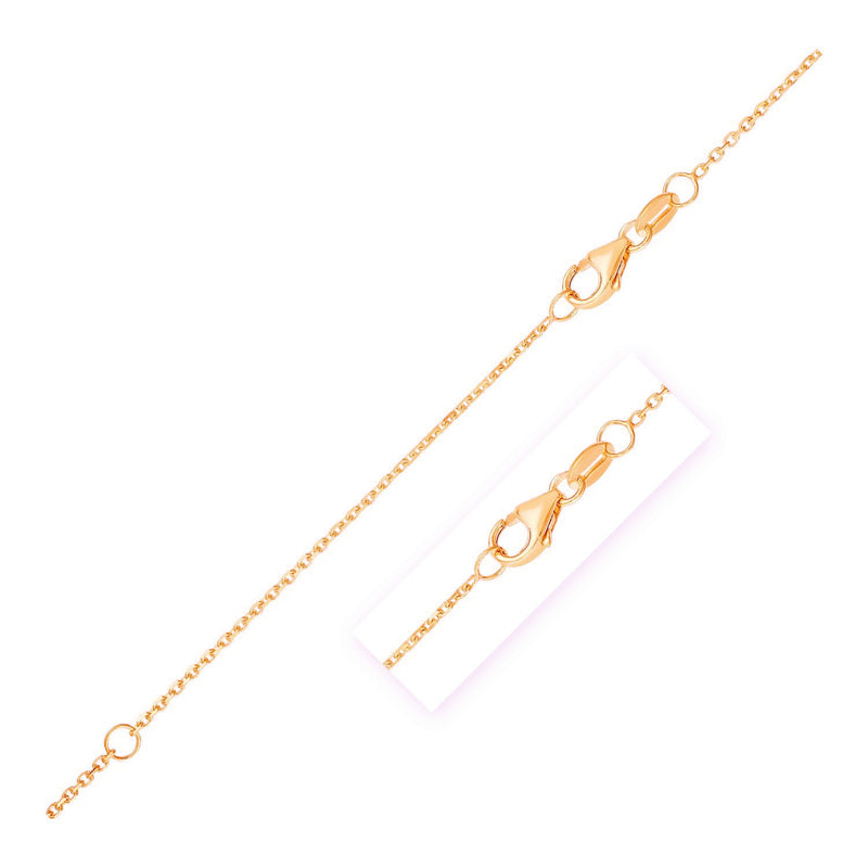 Double Extendable Diamond Cut Cable Chain in Rose Gold (0.87 mm)