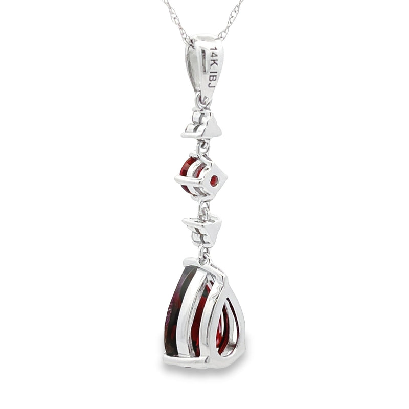 1.73ct Garnet Diamond Fashion Pendants 14KT White Gold