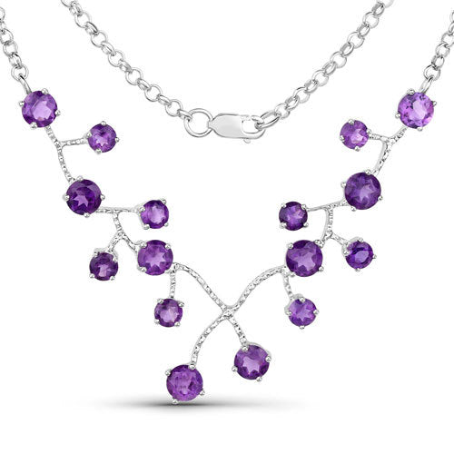 5.36 Carat Genuine Amethyst .925 Sterling Silver Necklace