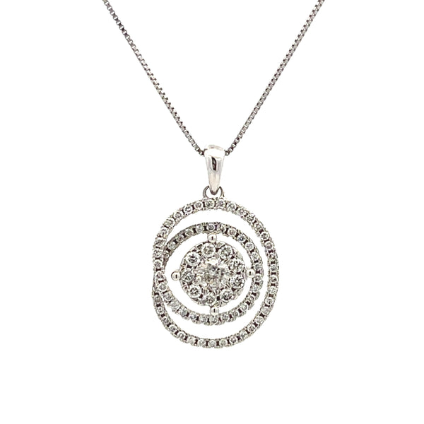 Natural .63ct Diamond Fashion Pendants 10KT White Gold