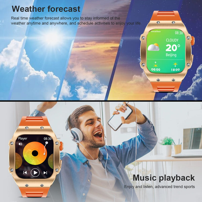 Stainless Steel 1.91inch AMOLED Touchscreen Waterproof Smartwatch with Bluetooth Calling for Men