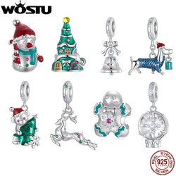 925 Sterling Silver, Gingerbread Man, Santa, Xmas Tree, Bell, Reindeer Pendant for Jewelry Making