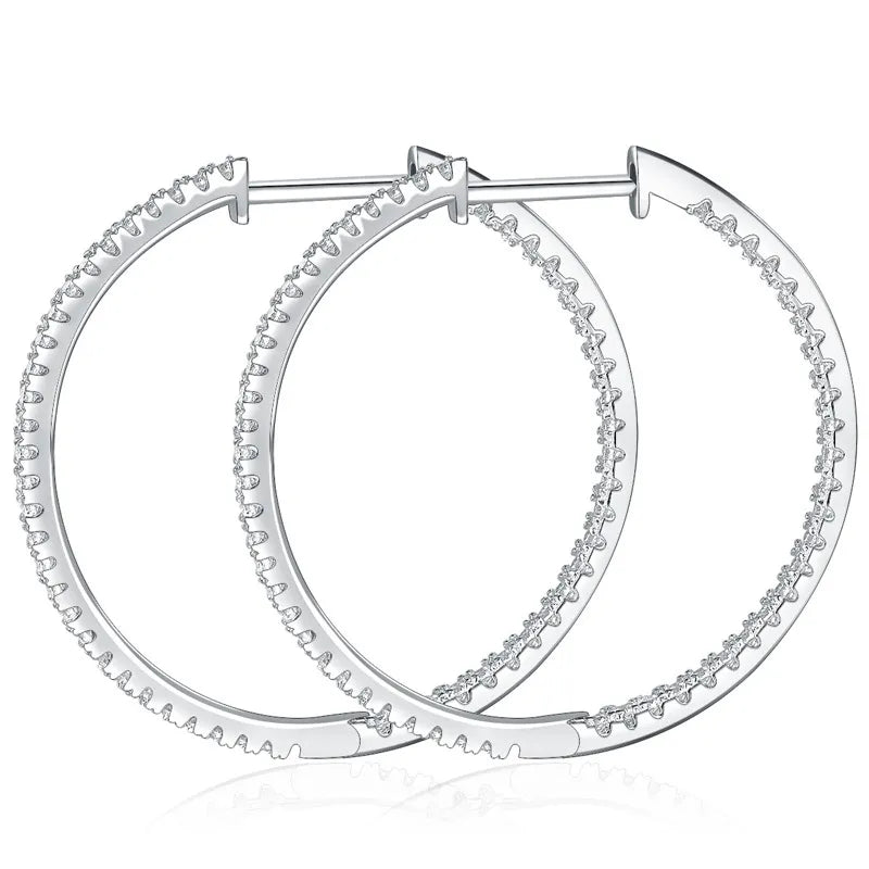 Sterling Silver 0.24ctw Moissanite Loop Earrings for Women