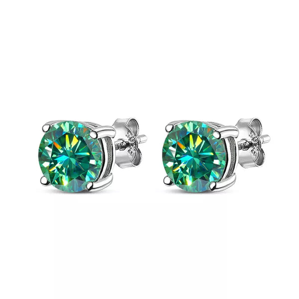 Sterling Silver Plated with 18k White Gold D Color Moissanite Earrings for Women