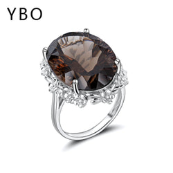 925 Sterling Silver Smoky Quartz Ring for Women