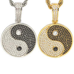 925 Sterling Silver Yin Yang Tai Chi Eight Diagrams Taoism Charm Pendant Necklace for Women