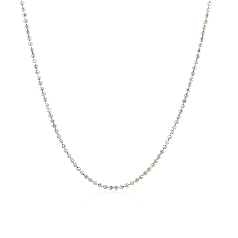 14k White Gold Diamond-Cut Bead Chain 1.2mm