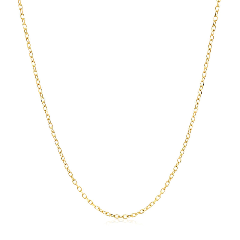 14k Yellow Gold Faceted Cable Link Chain 1.3mm