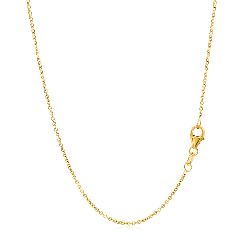 14k Yellow Gold Round Cable Link Chain 1.2mm