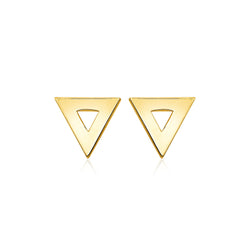 14k Yellow Gold Polished Open Triangle Post Earrings