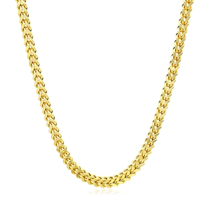 3.2mm 14k Yellow Gold Square Franco Chain