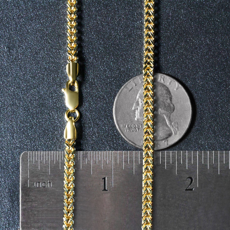 3.2mm 14k Yellow Gold Square Franco Chain