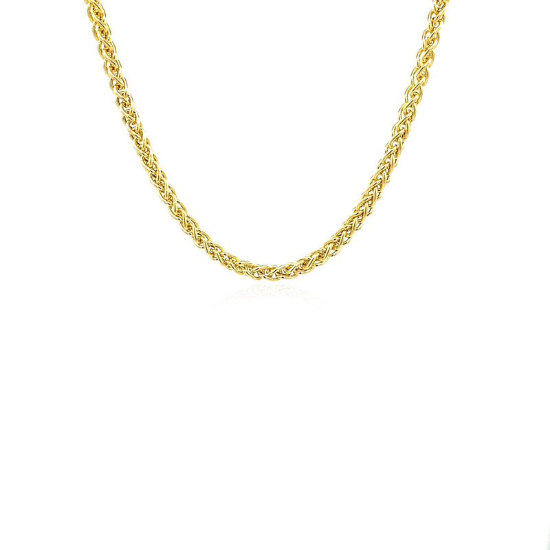 14k Yellow Gold 2.8mm Light Weight Wheat Chain