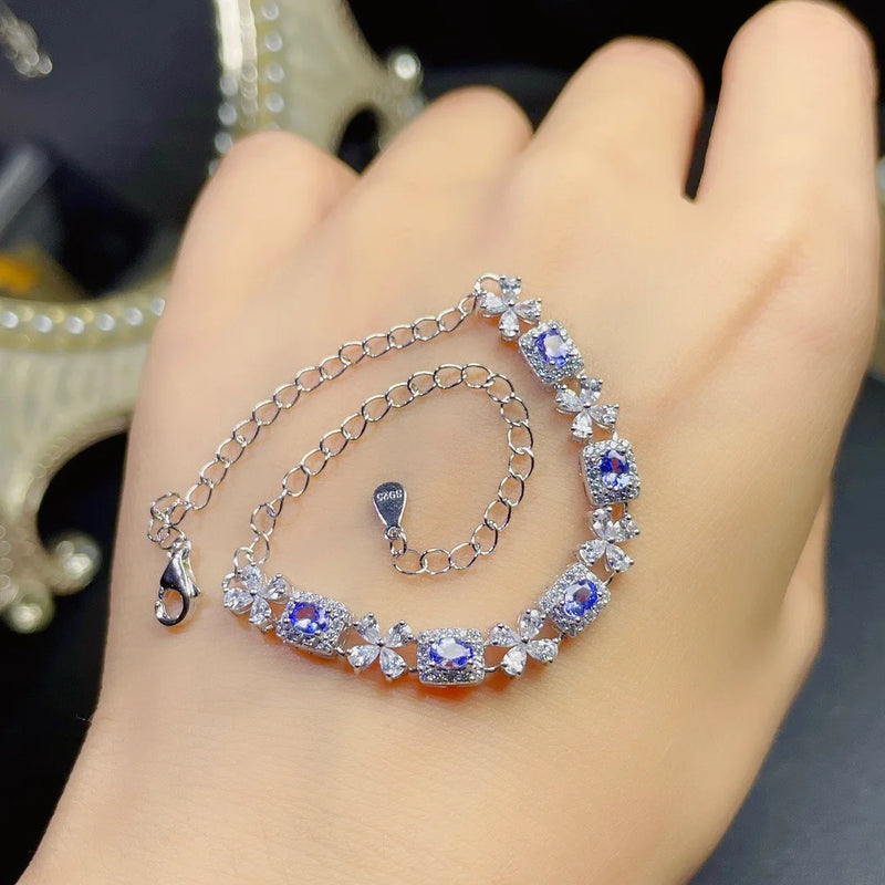 Silver Blue Tanzanite Bracelet for Girl