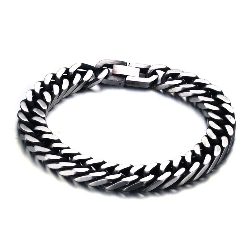 Stainless Steel Wheat Link Chain Bracelet, 6.5MM-12.5MM, Two-Strand, for Men