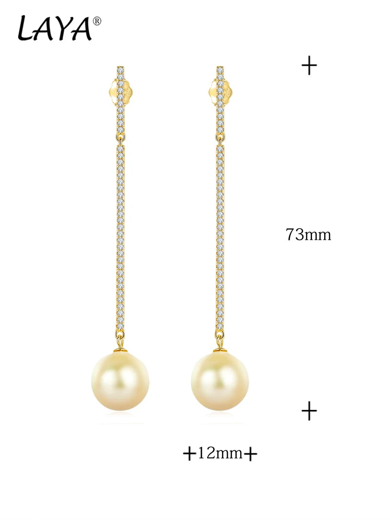 925 Sterling Silver Shell Pearl Cubic Zirconia Drop Earrings for Women