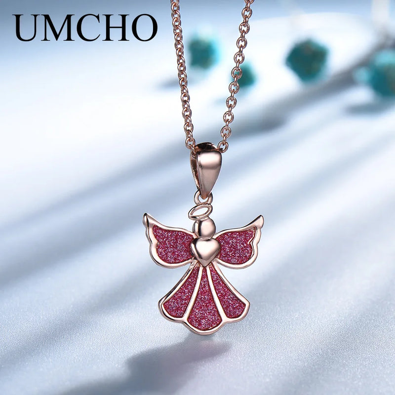 Silver Romantic Angle Necklace For Women