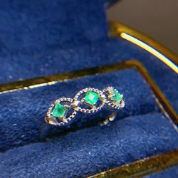 925 Sterling Silver Emerald Ring for Women