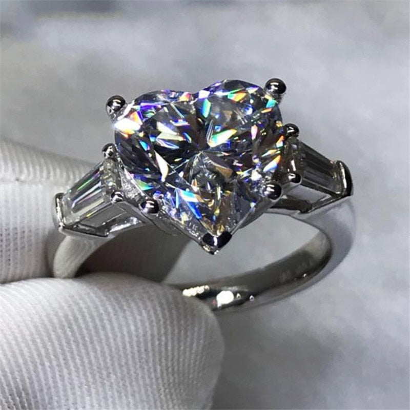 925 Sterling Silver 2ct Diamond Ring for Women