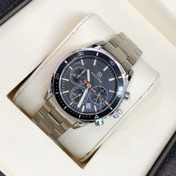 Luxury Men's Steel Chronograph Watch with Date Calendar and Business Casual Sports Style