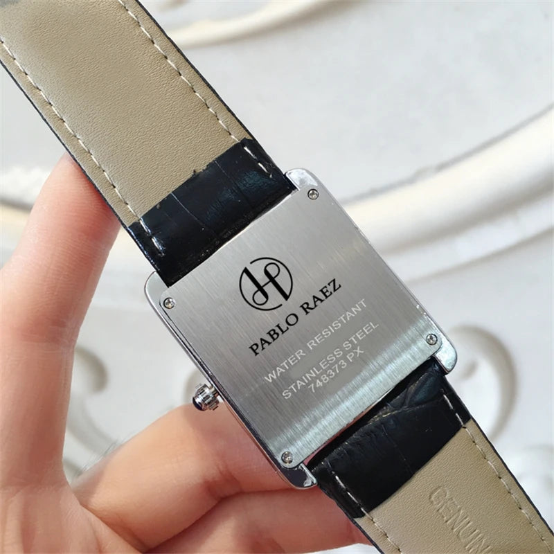 Luxury Men's & Women's Fashion Rectangle Thin Leather Watch