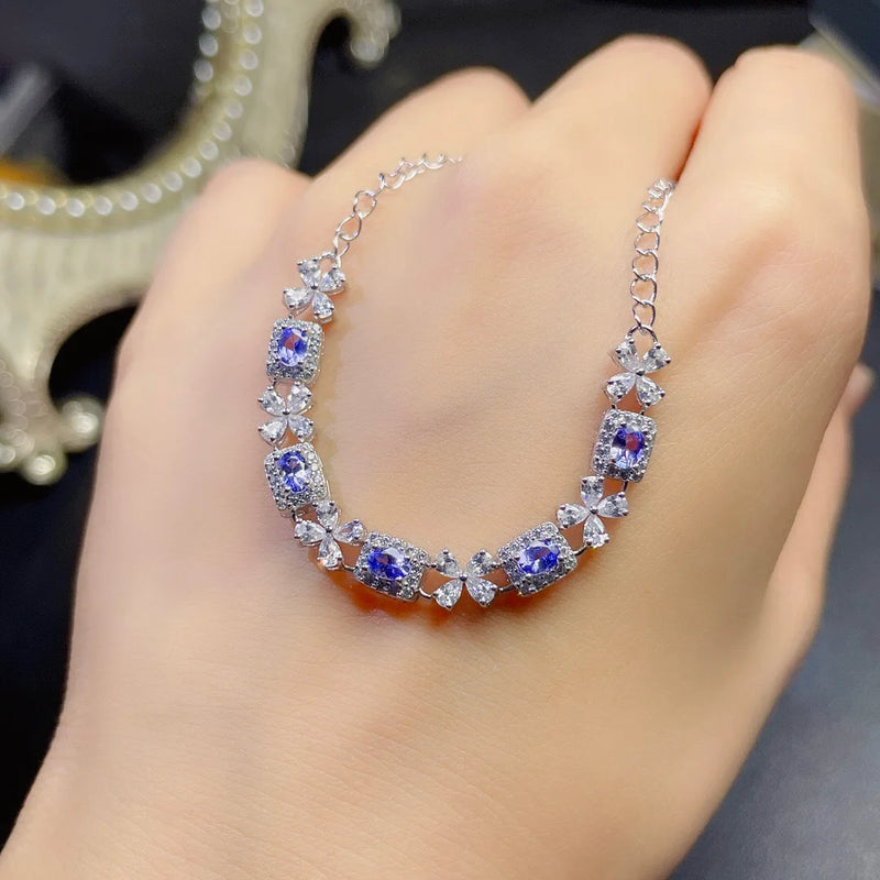 Silver Blue Tanzanite Bracelet for Girl