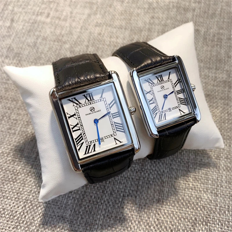 Luxury Men's & Women's Fashion Rectangle Thin Leather Watch