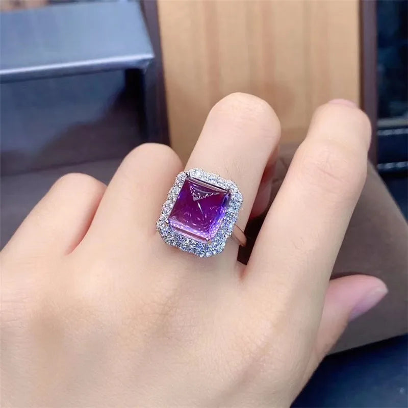 Sterling Silver Amethyst Ring for Women